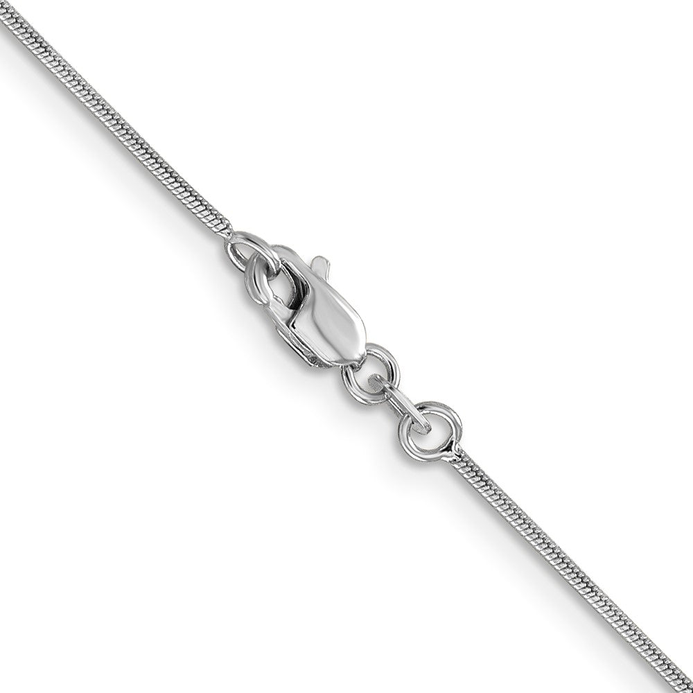 14K White Gold 16 Inch .9mm Round Snake With Lobster Clasp Chain Necklace