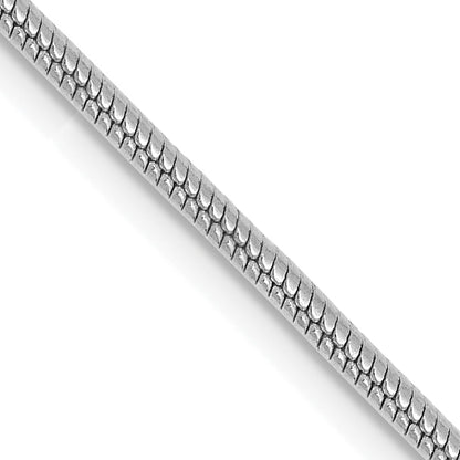 14K White Gold 30 Inch 1.6mm Round Snake Lobster Clasp Chain Necklace