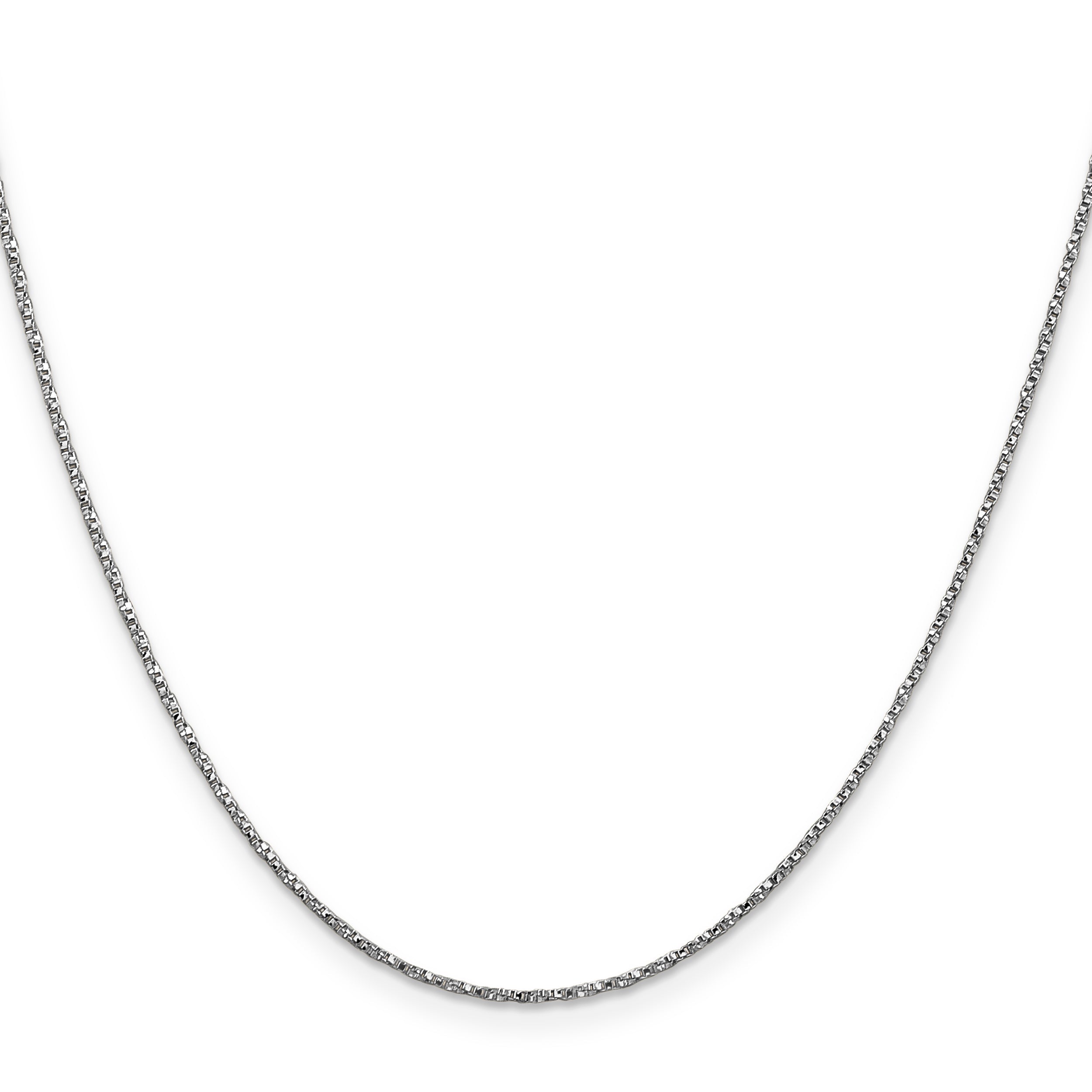 14K White Gold 24 Inch .95mm Twisted Box With Lobster Clasp Chain Necklace