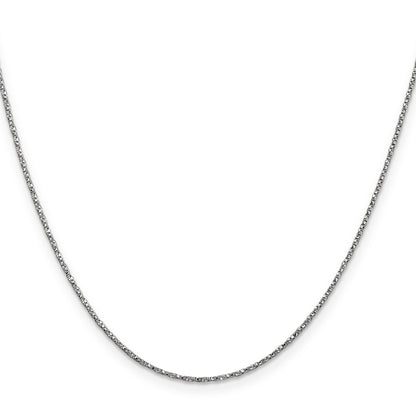 14K White Gold 24 Inch .95mm Twisted Box With Lobster Clasp Chain Necklace