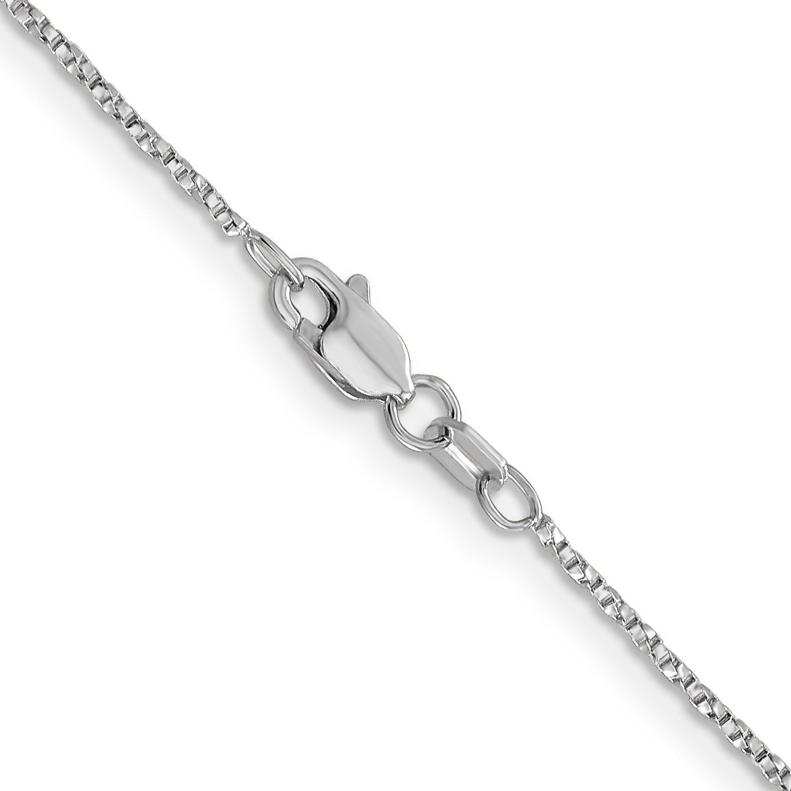 14K White Gold 24 Inch .95mm Twisted Box With Lobster Clasp Chain Necklace