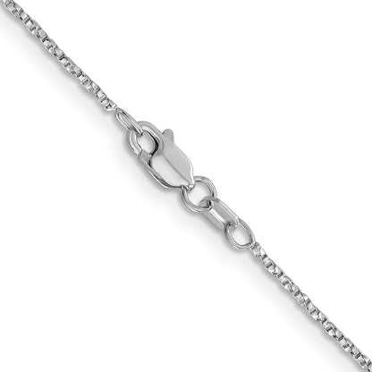 14K White Gold 24 Inch .95mm Twisted Box With Lobster Clasp Chain Necklace