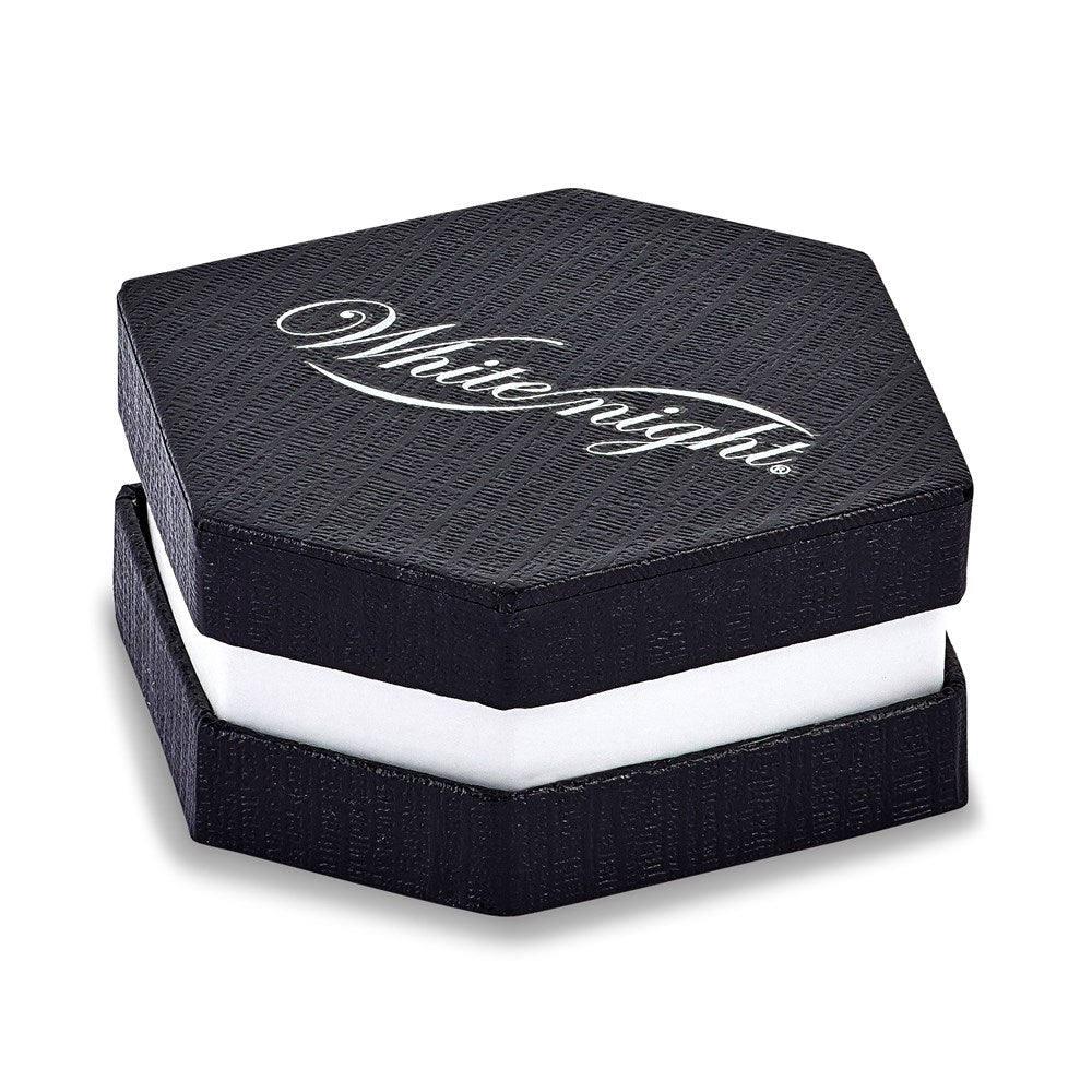 Sterling Silver White Night Rhodium-Plated Black And Diamond Cross 18 Inch Necklace With 2 Extender