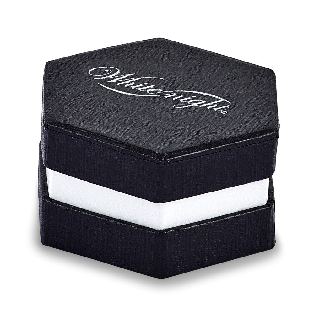 Sterling Silver White Night Black Rhodium Plated Diamond And Onyx Square Men'S Ring