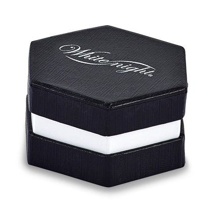 Sterling Silver White Night Rhodium-Plated Blue Diamond Square Pendant 18 Inch Necklace With 2 Extender