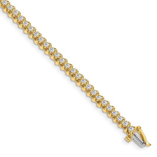 14k Yellow Gold 7/8 Ct. Lab Grown Diamond VS/SI+ G+ Roind Tennis Bracelet