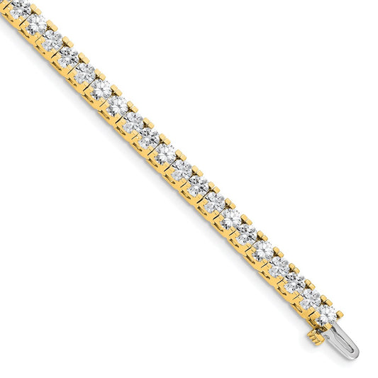 14K Yellow Gold Complete 7.5 Carat Round Vs Diamond 4 Prong 7 Inch Tennis Bracelet