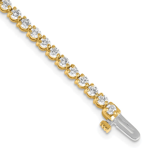 14K Yellow Gold True Origin 2 3/4 Carat Lab Grown Diamond Vs D E F Tennis Bracelet