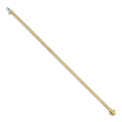 14K Yellow Gold Complete 1.25 Carat Round Aaa Diamond 4 Prong 7 Inch Tennis Bracelet