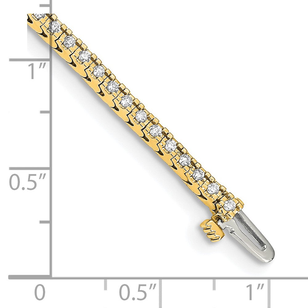 14K Yellow Gold Complete 1.25 Carat Round Aaa Diamond 4 Prong 7 Inch Tennis Bracelet