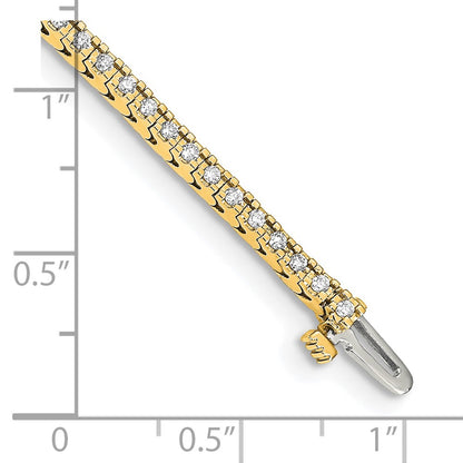 14K Yellow Gold Complete 1.25 Carat Round Aaa Diamond 4 Prong 7 Inch Tennis Bracelet