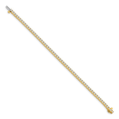 14K Yellow Gold Complete 2.17 Carat Round Aaa Diamond 4 Prong 7 Inch Tennis Bracelet