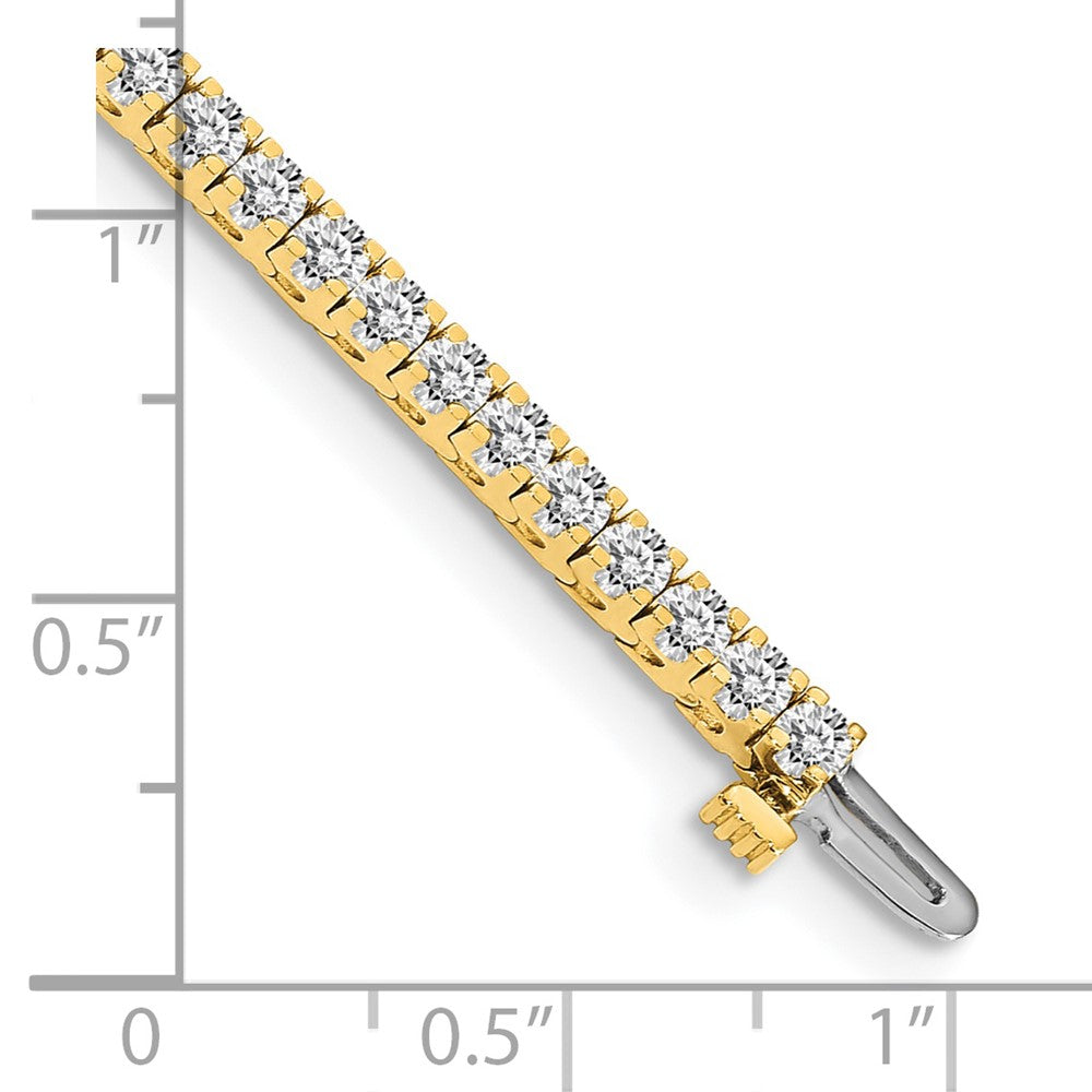14K Yellow Gold Complete 2.17 Carat Round Aaa Diamond 4 Prong 7 Inch Tennis Bracelet