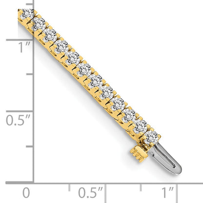 14K Yellow Gold Complete 2.17 Carat Round Aaa Diamond 4 Prong 7 Inch Tennis Bracelet