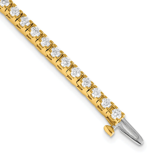 14K Yellow Gold True Origin 2 7/8 Carat Lab Grown Diamond Vs D E F Tennis Bracelet