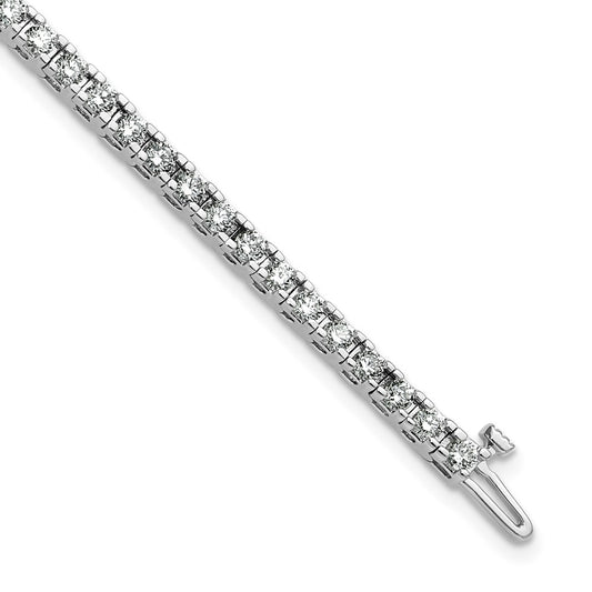 14K White Gold True Origin 2 7/8 Carat Lab Grown Diamond Vs D E F Tennis Bracelet