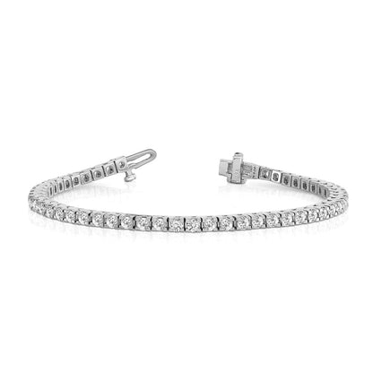 14K White Gold True Origin 4 1/10 Carat Lab Grown Diamond Vs D E F Tennis Bracelet