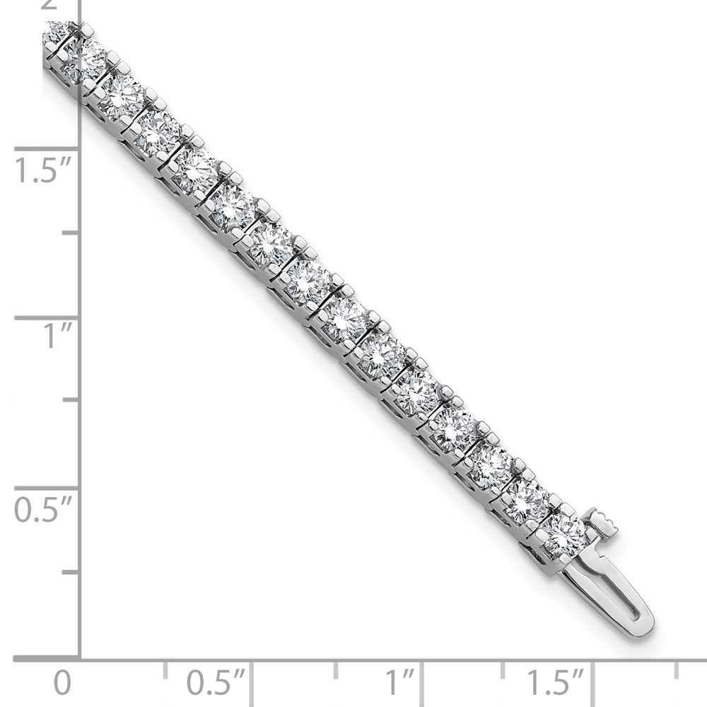 14K White Gold Complete 6.44 Carat Round A Diamond 4 Prong 7 Inch Tennis Bracelet