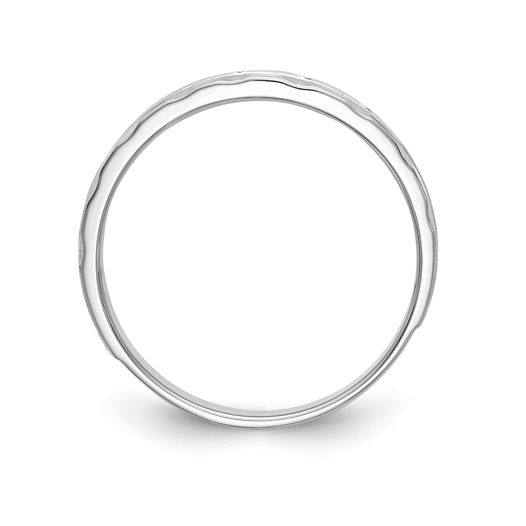 14K White Gold Aa Quality 1/10 Carat Diamond Trio Ladies Complete Wedding Band