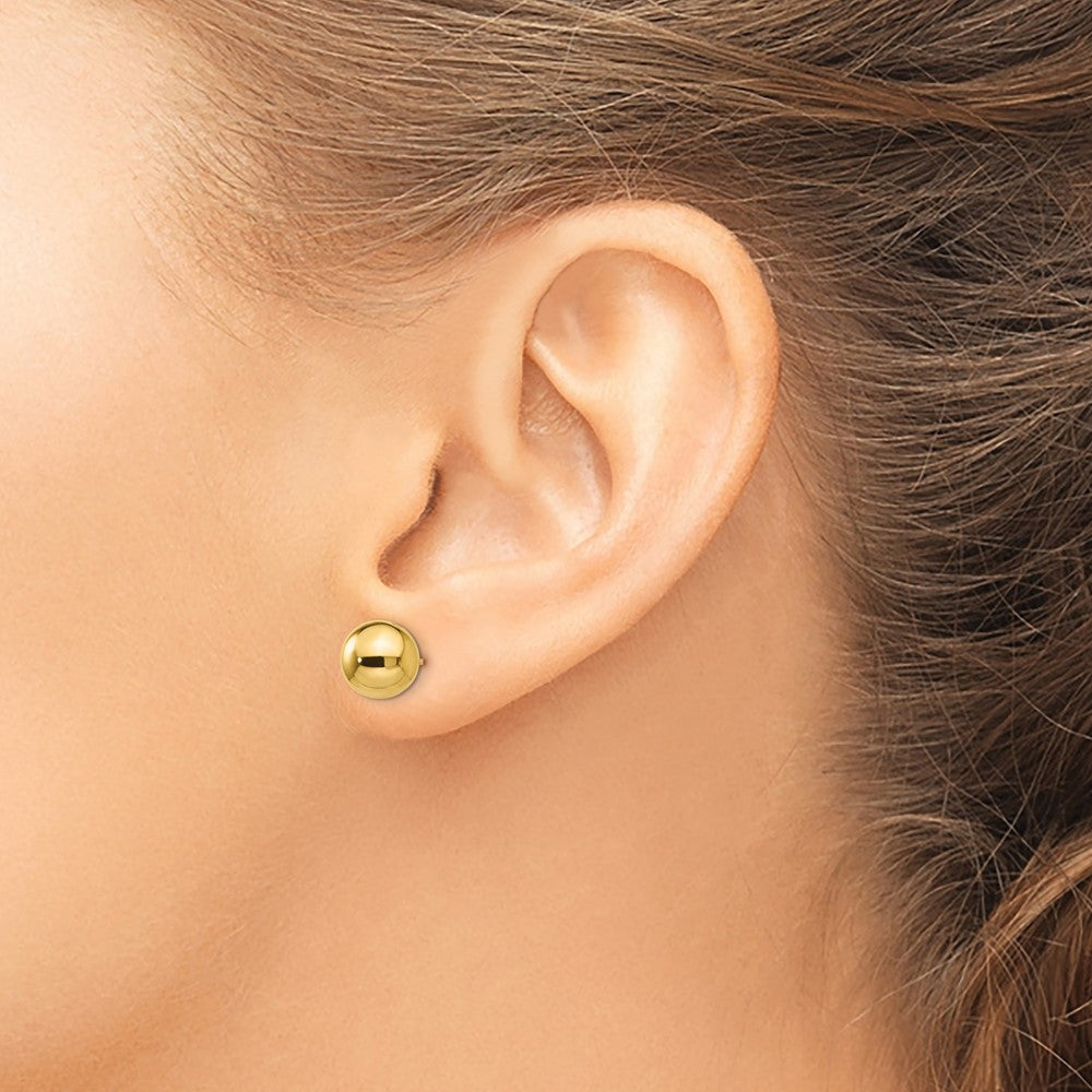 14K Yellow Gold Polished 8mm Ball Post Earrings