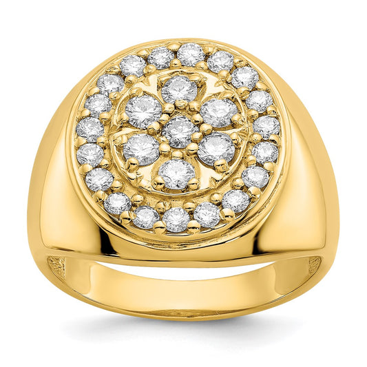 14K Yellow Gold Aa Diamond Men'S Ring