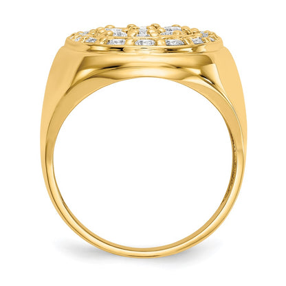 14K Yellow Gold Vs Diamond Men'S Ring