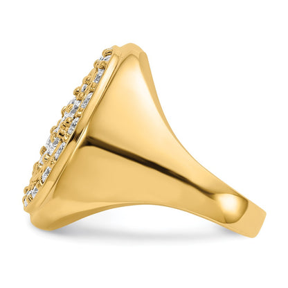 14K Yellow Gold Vs Diamond Men'S Ring