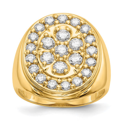 14K Yellow Gold Vs Diamond Men'S Ring