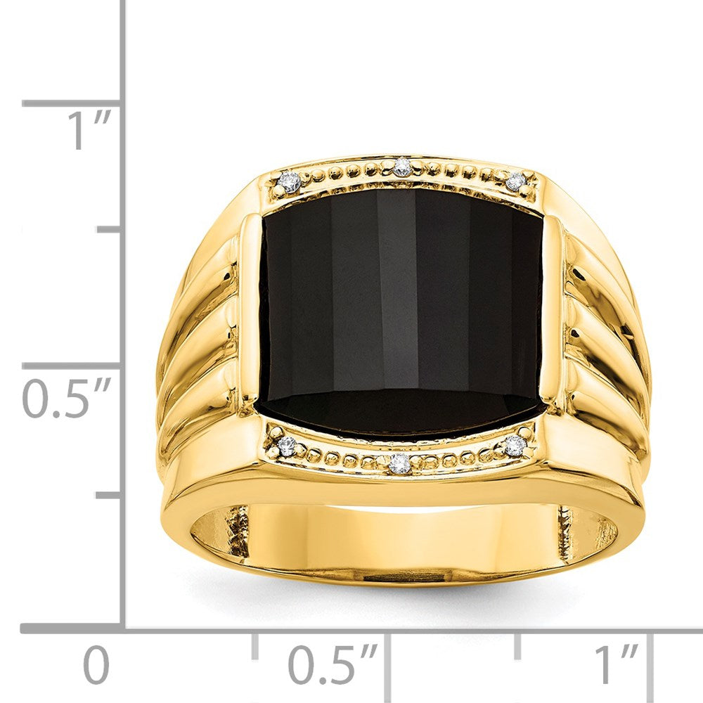 14K Yellow Gold Vs Diamond Men'S Ring