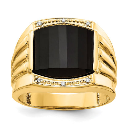 14K Yellow Gold Vs Diamond Men'S Ring
