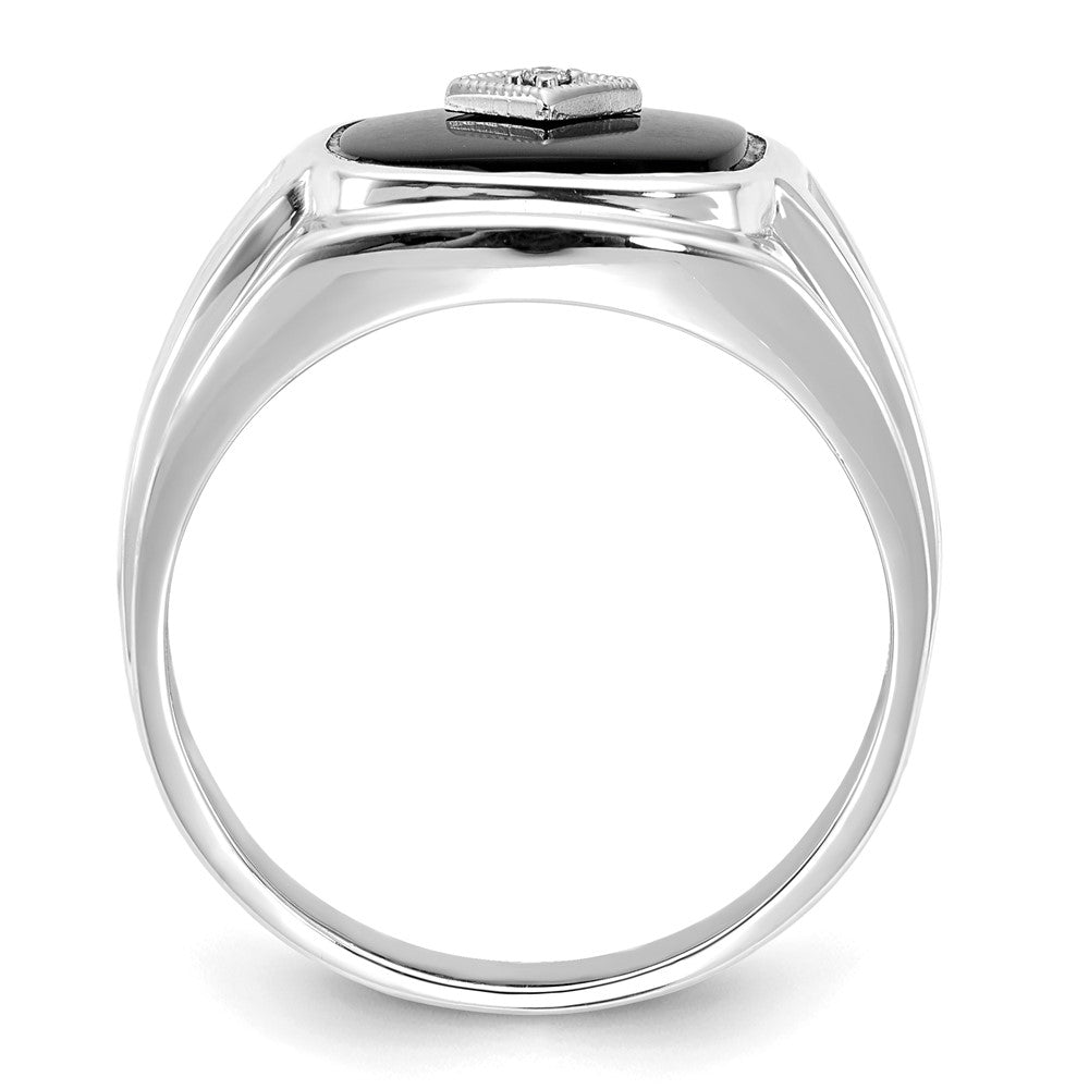 14K White Gold Aa Diamond Men'S Ring