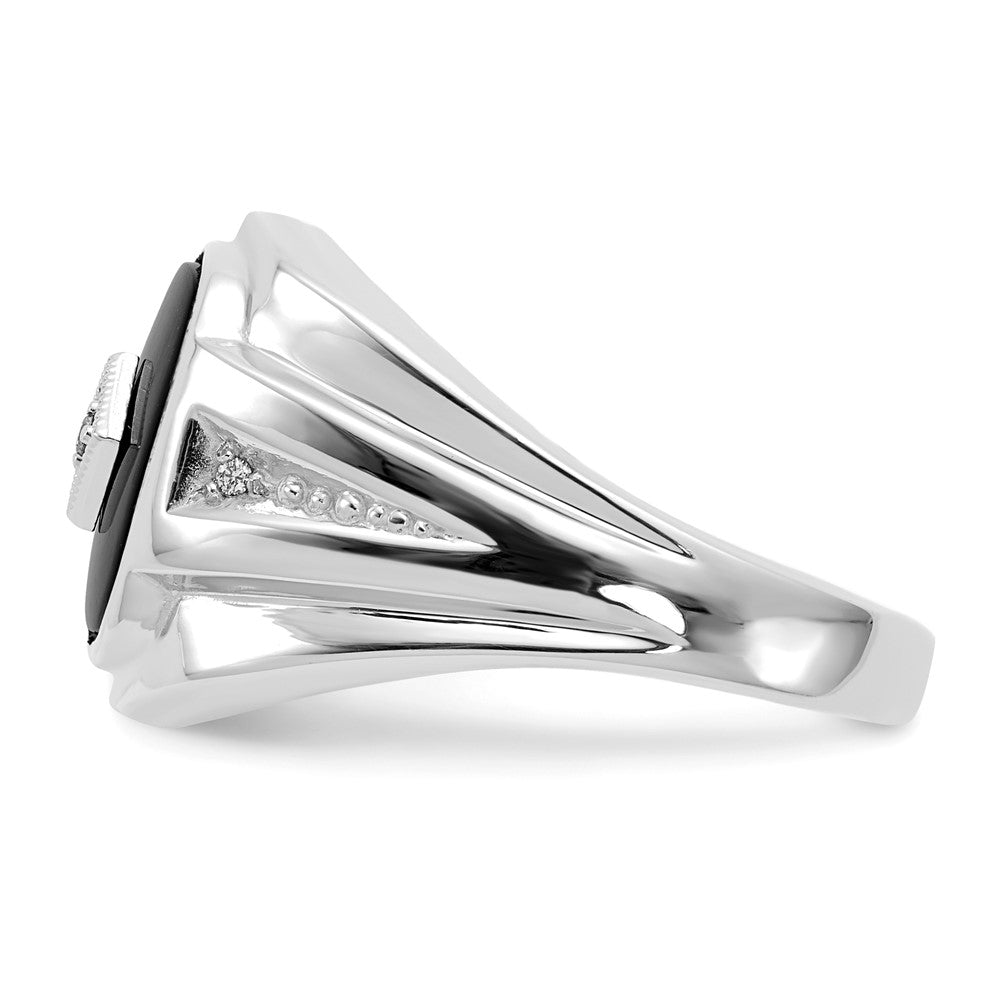 14K White Gold Aa Diamond Men'S Ring