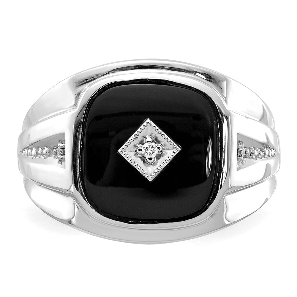 14K White Gold Aa Diamond Men'S Ring
