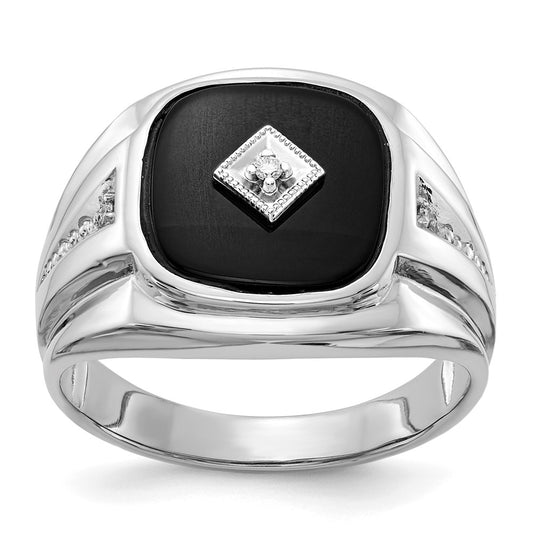 14K White Gold Aa Diamond Men'S Ring