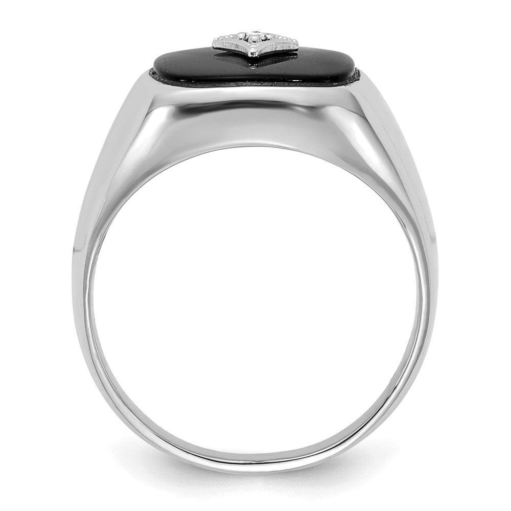 14k White Gold AAA Real Diamond men's ring