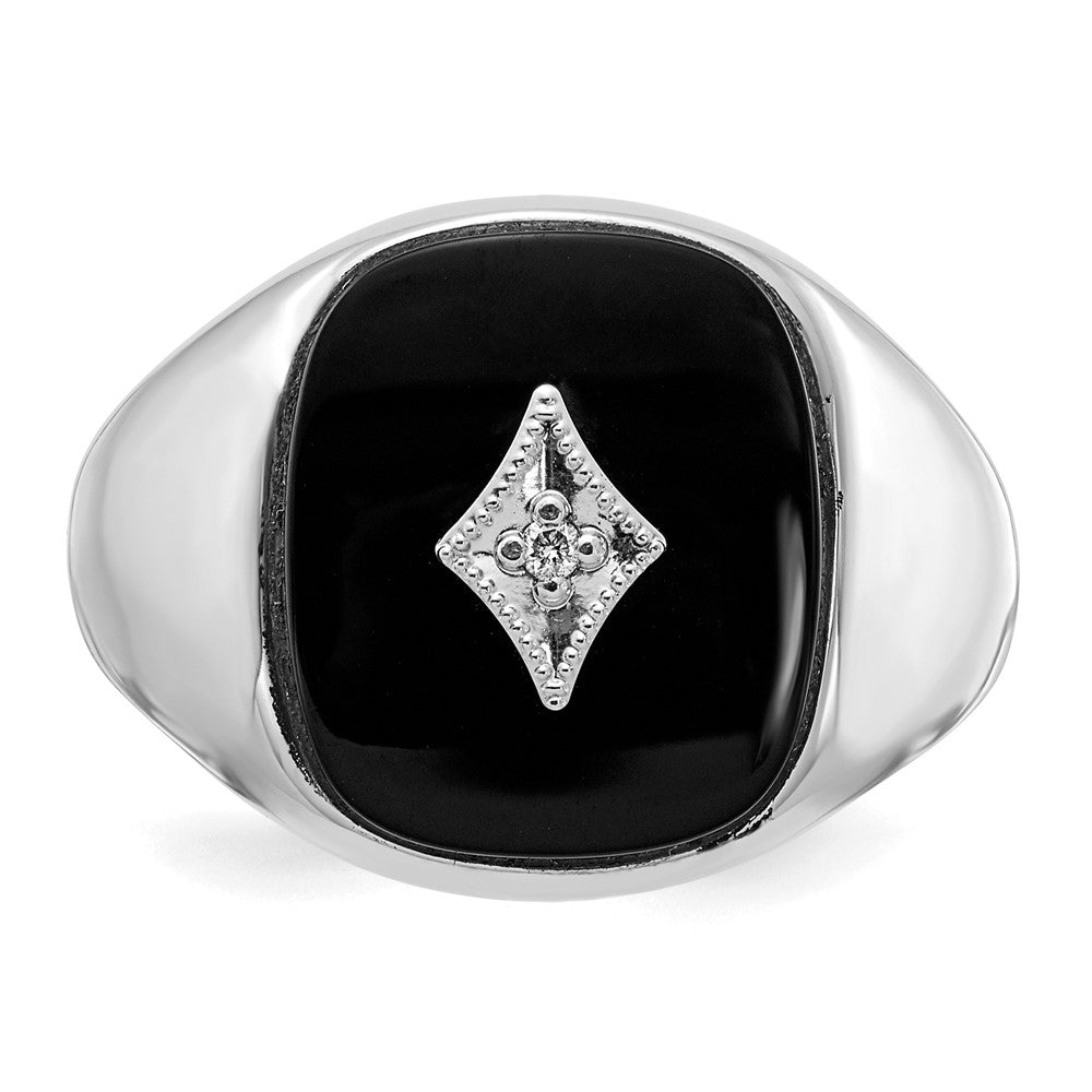 14k White Gold AA Real Diamond men's ring