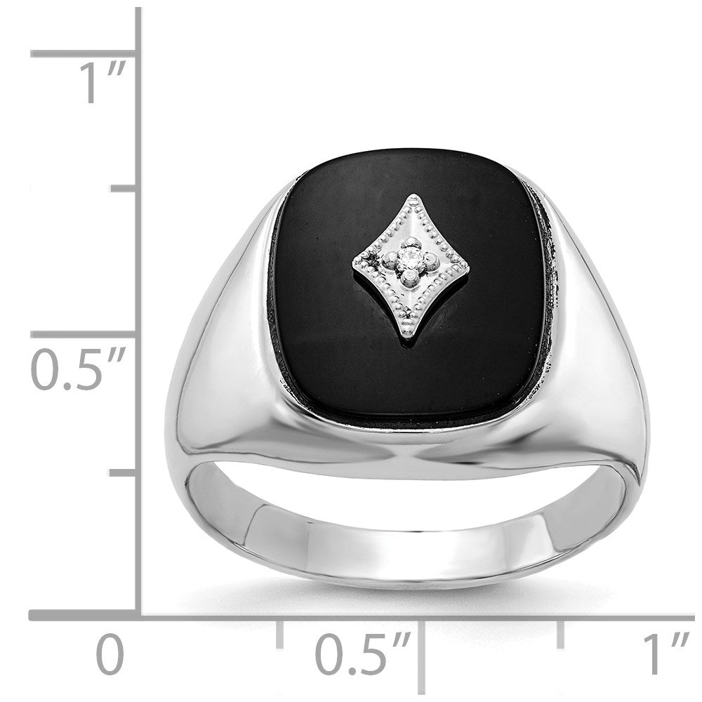 14k White Gold A Real Diamond men's ring