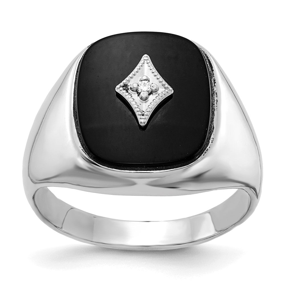 14k White Gold AA Real Diamond men's ring