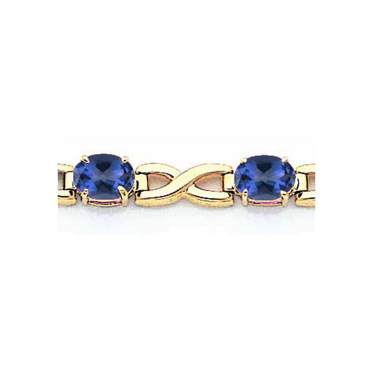 14K Yellow Gold 7X5mm Oval Sapphire Bracelet