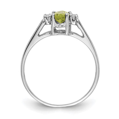 14k White Gold 8x4mm Marquise Peridot A Real Diamond ring