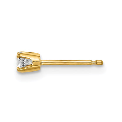 14K Yellow Gold Single Stud Diamond Earring