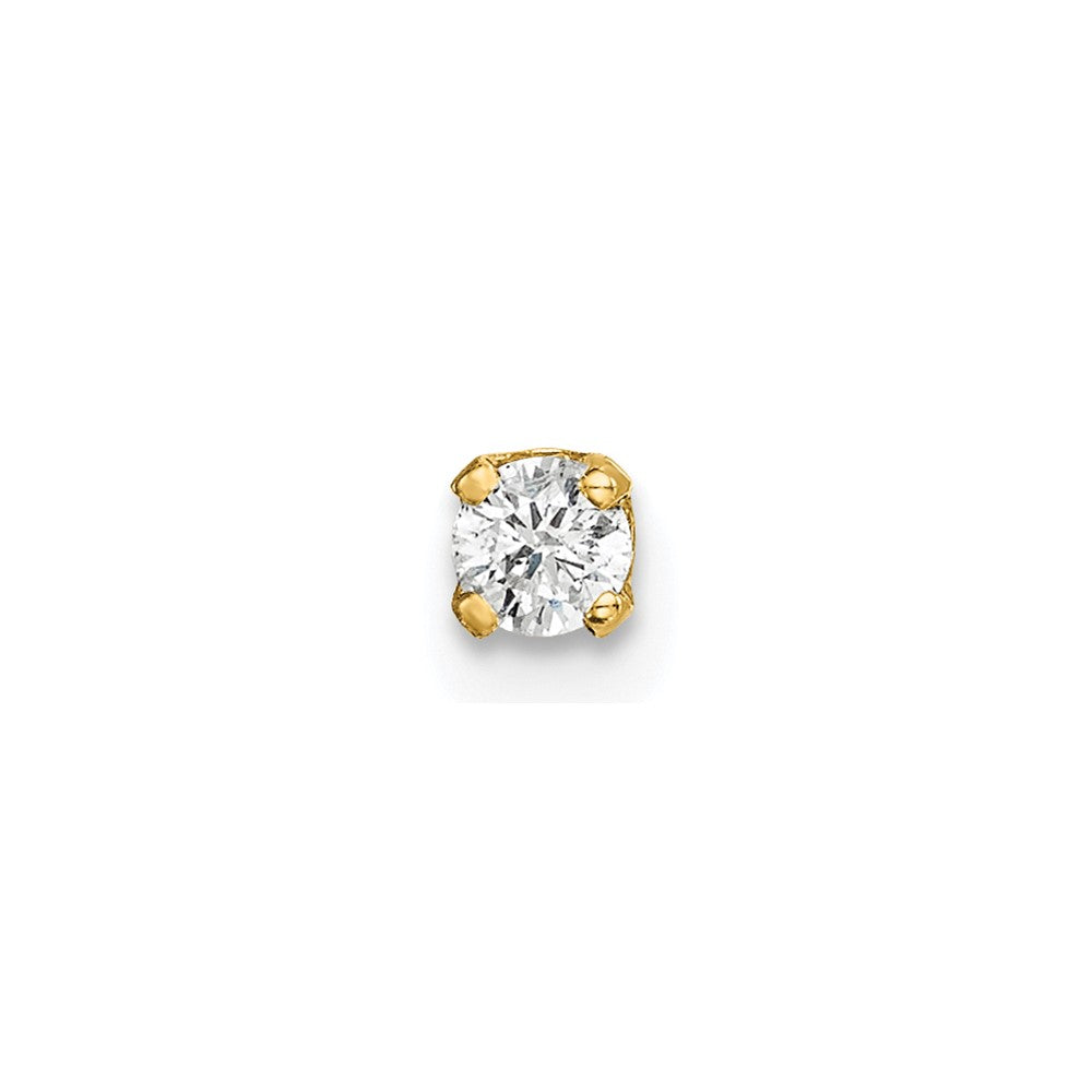 14K Yellow Gold Single Stud Diamond Earring