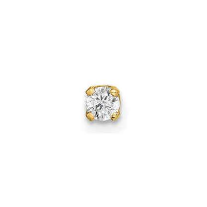 14K Yellow Gold Single Stud Diamond Earring