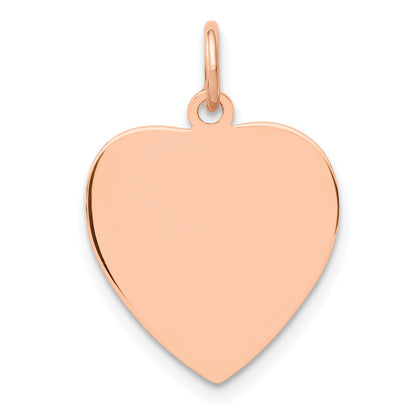 14k Rose Gold 14K Rose Polished Heart Shaped Disc Pendant