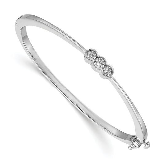 14k White Gold 1/4 Ct. Lab Grown Diamond VS/SI+ G+ Bangle Bracelet