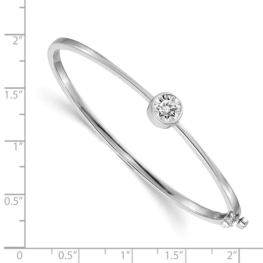 14k White Gold 1 Ct. Lab Grown Diamond VS/SI+ G+ Bezel Bangle Bracelet