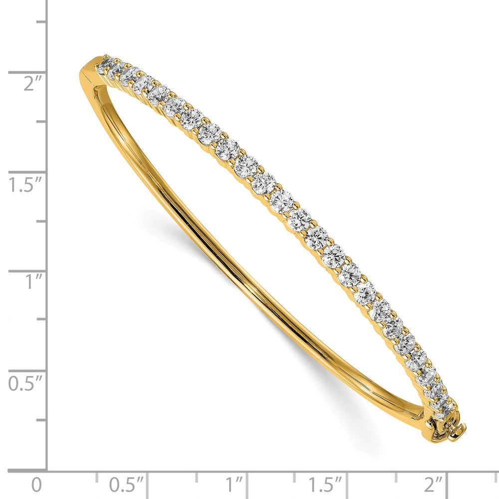 14K Yellow Gold Aa Diamond Hinged Bangle