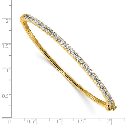 14K Yellow Gold Aa Diamond Hinged Bangle