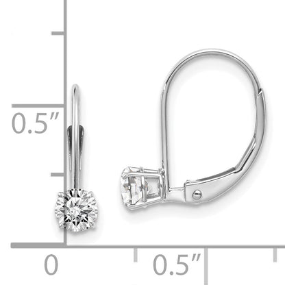 14K White Gold 4mm Topaz/April Earrings