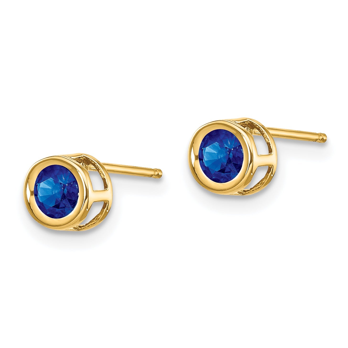 14K Yellow Gold Sapphire Earrings September